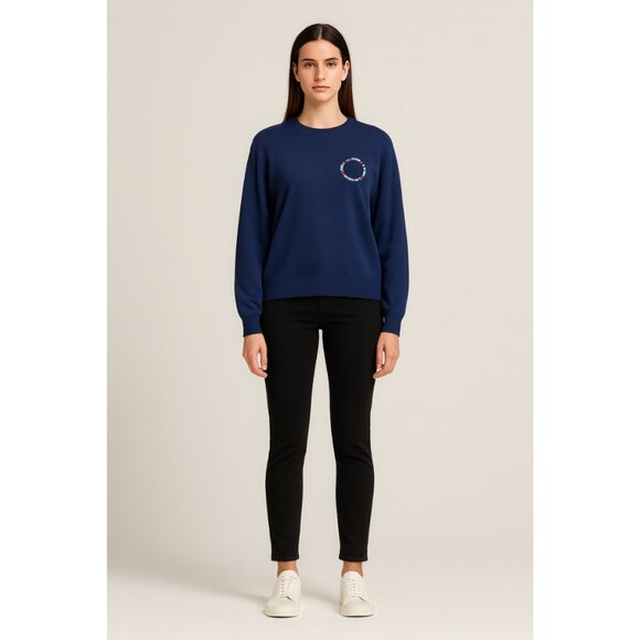 Love Moschino Sweaters - NWT Love Moschino Basic Logo Embroidered Crew Neck Sweater